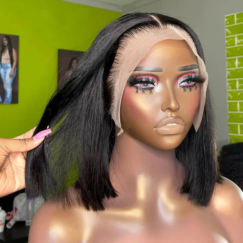 13x4 Straight Bob Brazilian Human Hair 200 Density Wig