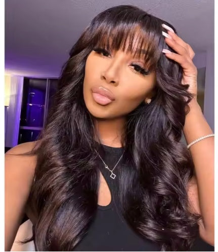 Glueless 13×5 Body Wave Lace Front Wig with Bangs – HD Human Hair